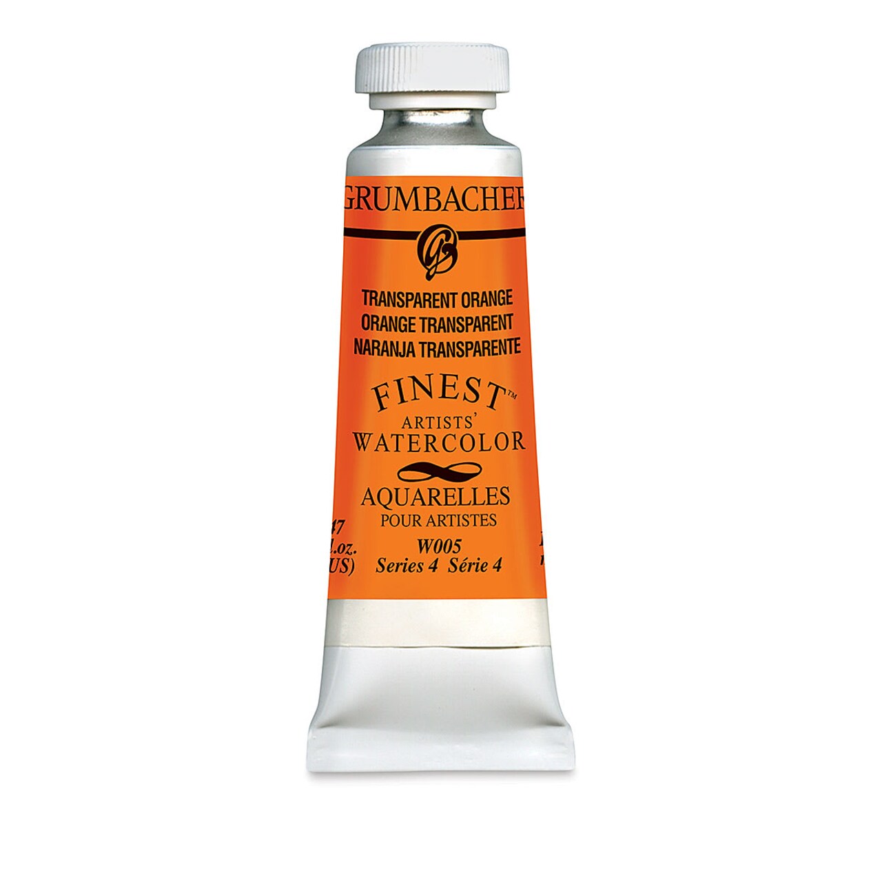 Grumbacher Finest Artists' Watercolor - Transparent Orange, 14 ml tube